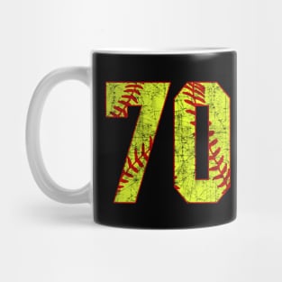 Fastpitch Softball Number 70 #70 Softball Shirt Jersey Uniform Favorite Player Biggest Fan Mug